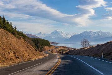 Highway to Mount Cook National Park