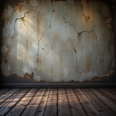 Distressed Wall and Wood Floor Interior