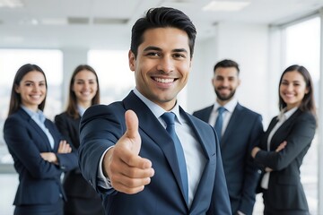 Confident Business Team Thumbs Up
