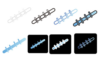 Stylized mitochondrion cellular organelle icon set. A collection of vector graphics for microbiology and scientific presentations
