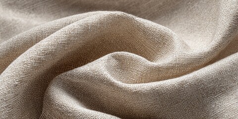 A soft and textured light beige linen fabric background with natural, gentle folds creates a warm and inviting atmosphere, perfect for flat lay compositions.