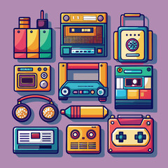 Retro Tech Icon Set