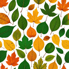 Obraz premium Assortment of colorful leaves on black. Autumn vibes, nature