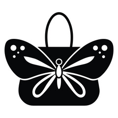 butterfly purse vector icon