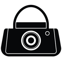 camera shaped purse vector icon