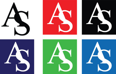 AS Logo + Simple Presentation with Different Colors Backgrounds, Icon, Vector Logo , AS Vector Logo