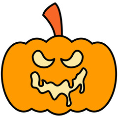 Theme Halloween, pumpkins, candy, ghost, silhouette and outline Halloween days