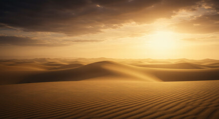 sunset over the desert