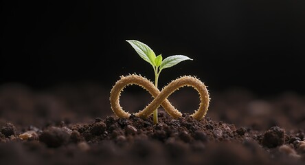 New Plant and Infinity Symbol Concept, Sustainability, Growth and Future