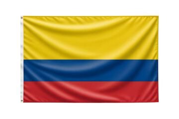 Obraz premium Vibrant Colombian flag waving proudly, a symbol of national pride and heritage, ideal for patriotic displays and cultural celebrations