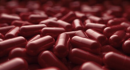Red Capsules Abstract Background