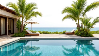 Fototapeta premium Luxury Villa with Swimming Pool and Ocean View