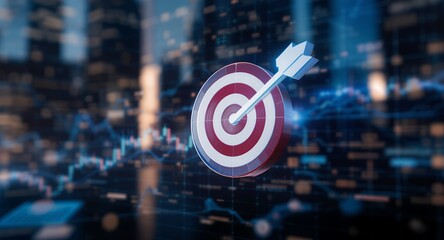 Target Arrow Hitting Bullseye - Business Concept