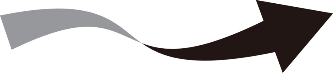 3D風の曲線の矢印、単体、黒
3D style curved arrow, single, black