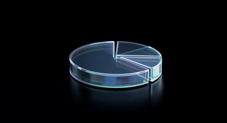 Transparent Pie Chart on Black Background