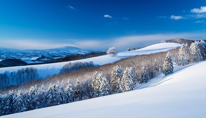 Obraz premium Snow Hill At Biei Hokkaido