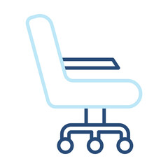 Office Chair Icon Color Outline Style. Vector Illustration Design
