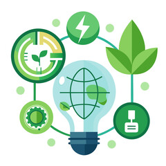 Sustainable Tech Vector Badge Set