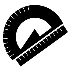 Protractor and Ruler Silhouette Vector Illustration for Education and Design