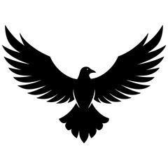 Soaring Eagle in Flight Vector Silhouette Minimalist Bird Illustration