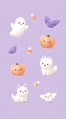 cute Halloween theme, generation AI 