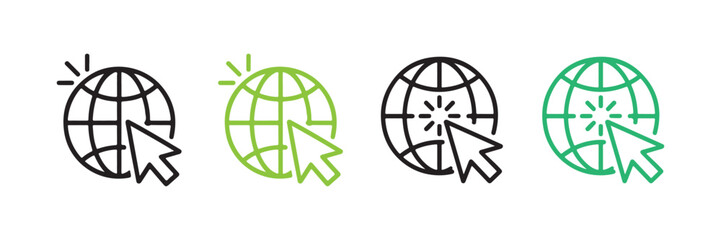 International User and Earth Vector Icons