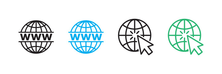 International User and Earth Vector Icons