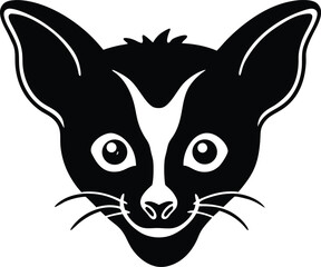 Black cat head vector illustration of a cute feline pet animal drawing