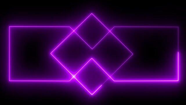 Glowing neon rectangle abstract technology background. Seamless looping animation. 