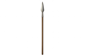 Ancient spear weapon with sharp metal head