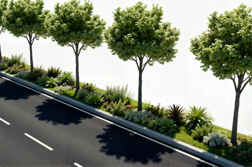 Overhead View of Roadside Xeriscape Planting