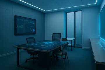 Cutting-edge smart office environment perfect for showcasing digital transformation and AI integration.
