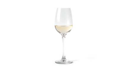 Fototapeta premium Elegant crystal wine glass with a delicate stem, beautifully lit against a white background.