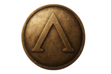 Spartan lambda symbol ancient greek bronze shield
