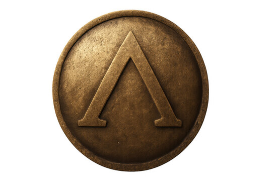 Spartan lambda symbol ancient greek bronze shield