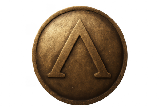 Spartan lambda symbol ancient greek bronze shield