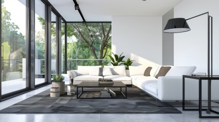 Fototapeta premium Luxury Interior Living Spaces: Contemporary Sofa Couches, Armchair Lounges & Stylish Living Room Decor