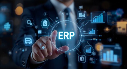 Fototapeta premium ERP System Concept Illustration