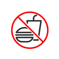&Iacute;cono de se&ntilde;al&eacute;tica prohibido comer y beber