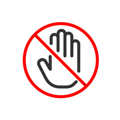 &Iacute;cono de se&ntilde;al&eacute;tica prohibido tocar