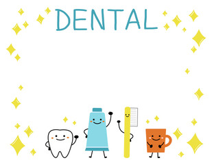 歯のキャラクター達のキラキラフレーム