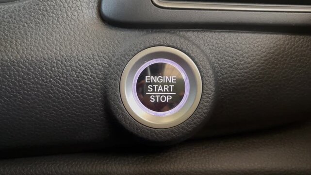 Engine start and stop button technology with white flashing light.