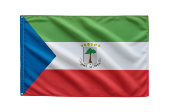 Equatorial Guinea's vibrant national flag waving proudly, symbolizing unity, peace, and justice for the nation and its people