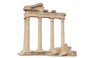 Ancient roman temple ruins with stone columns