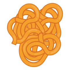 Zulbiya Azerbaijani deep fried dessert flat color vector illustration template design