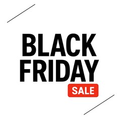 Fototapeta premium Black Friday sale promotion with bold typography and red tag minimal design