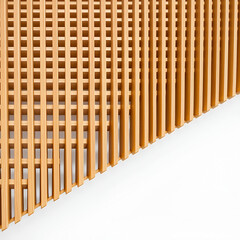 Modular set of tensioned slats in arc shape simulates lateral compression movement