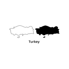 Outline and solid silhouette of the country turkey.