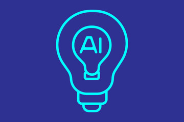 Head with Digital Brain Icon.deep learning icon. suitable for websites, applications, user interfaces, printables, etc. line icon style, dark blue color combination. simple editable vector design