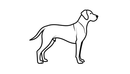 Fototapeta premium Side view of a dog breed. Simple line drawing